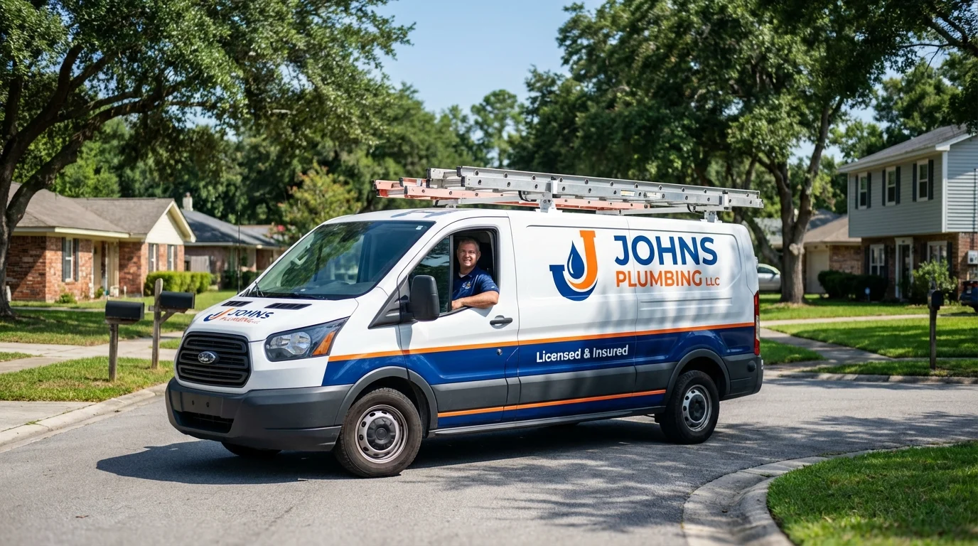 Johns Plumbing LLC service van in Wilkesboro, NC
