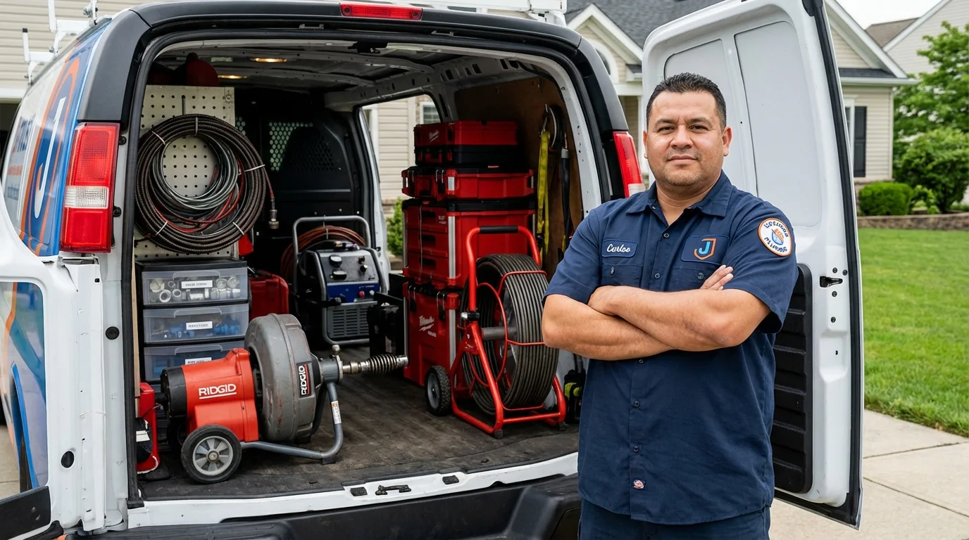 Professional drain cleaning equipment and Johns Plumbing LLC plumber in Wilkesboro