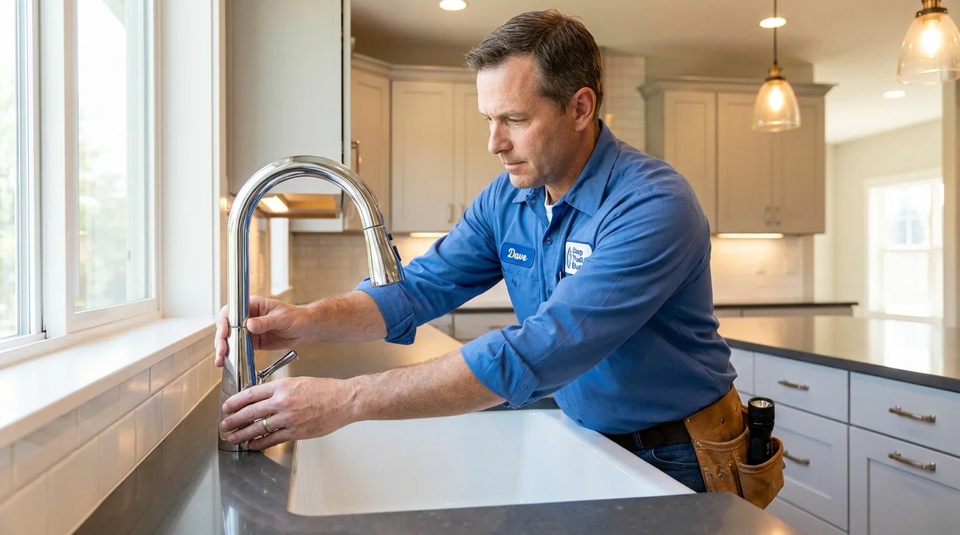 Kitchen faucet installation by Johns Plumbing LLC in Wilkesboro