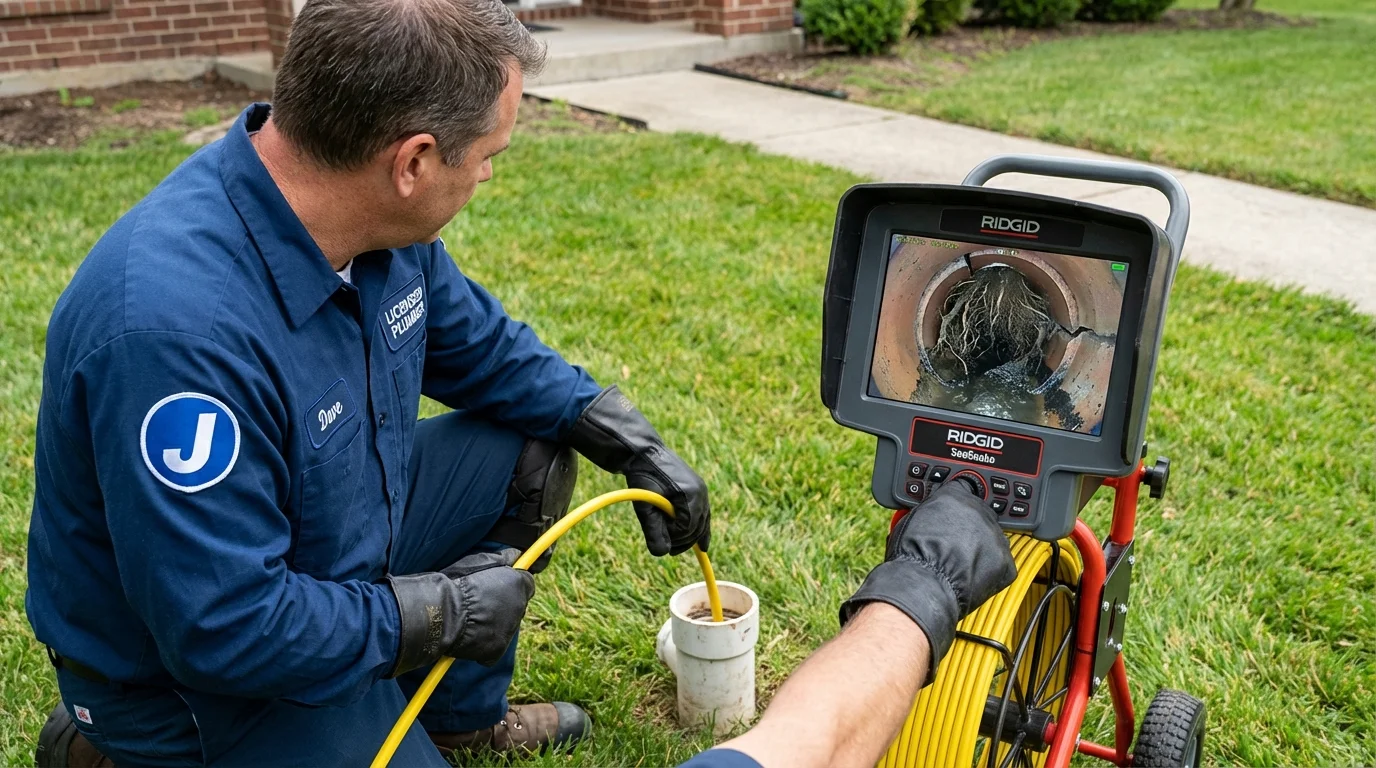 Sewer camera inspection being performed by Johns Plumbing LLC in Wilkesboro